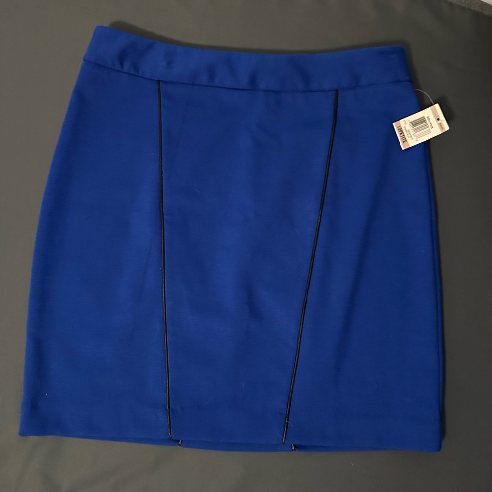 Alfani Cobalt Blue Ponte Pencil Skirt with Contrast Piping